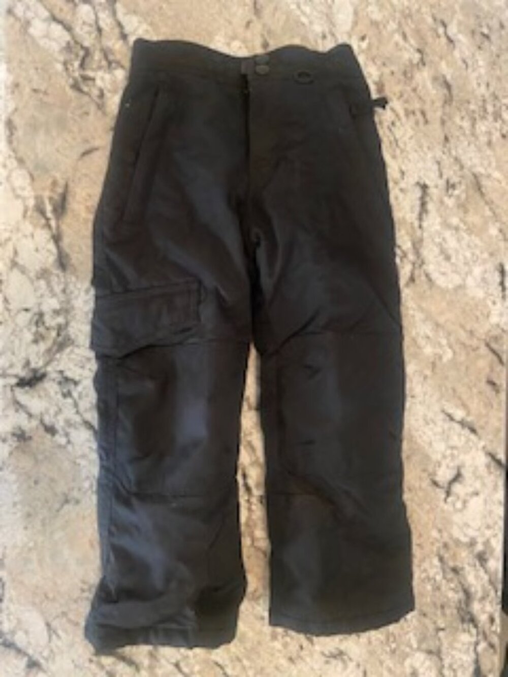 Kids Unisex 4/5 Slalom Black Snow Pants